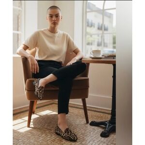 Stuart Weitzman Pony Hair Animal Print Slip On Loafers 5.5